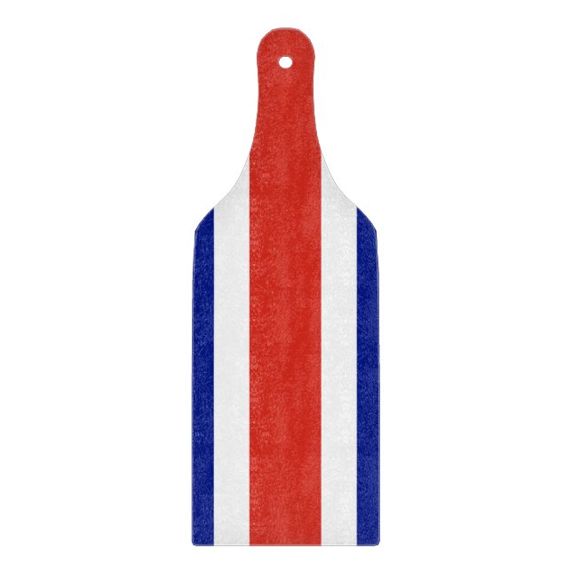 Paddel aus Glas mit der Flagge Costa Ricas Schneidebrett (Vorderseite)