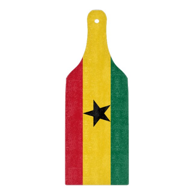 Paddel aus Glas mit der Flagge Ghanas Schneidebrett (Vorderseite)