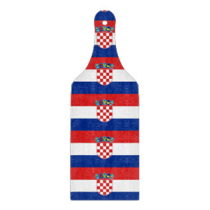 Paddel aus Glas mit der Flagge Kroatiens Schneidebrett