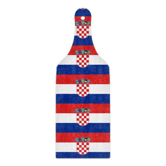 Paddel aus Glas mit der Flagge Kroatiens Schneidebrett (Vorderseite)
