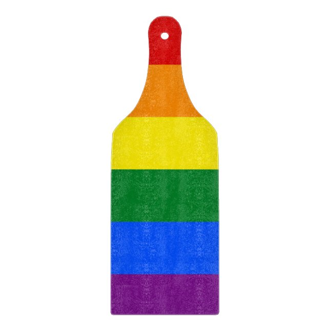 Paddel aus Glas mit der Flagge "Pride" von LGBT Schneidebrett (Vorderseite)