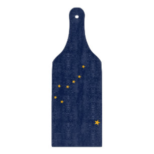 Paddel aus Glas mit der Flagge von Alaska Schneidebrett
