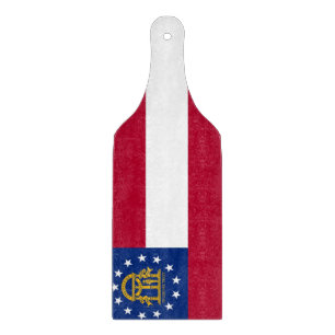 Paddel aus Glas mit georgischer Flagge Schneidebrett