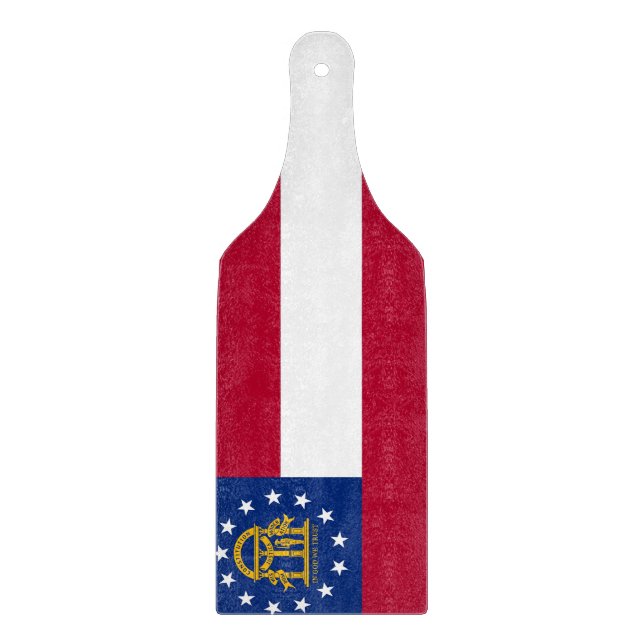 Paddel aus Glas mit georgischer Flagge Schneidebrett (Vorderseite)