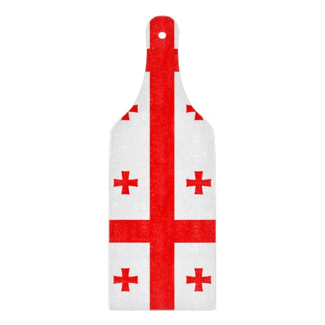Paddel aus Glas mit georgischer Flagge Schneidebrett (Vorderseite)