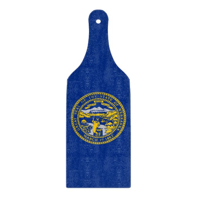 Paddel aus Glas mit Nebraska-Flagge Schneidebrett (Vorderseite)