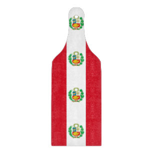 Paddel aus Glas mit Peru-Flagge Schneidebrett