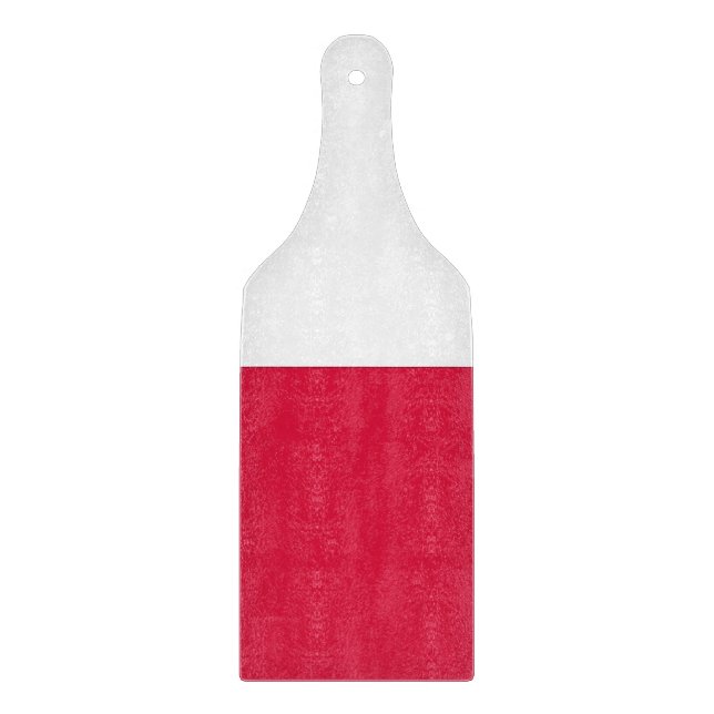 Paddel aus Glas mit polnischer Flagge Schneidebrett (Vorderseite)