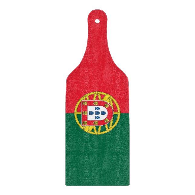 Paddel aus Glas mit portugiesischer Flagge Schneidebrett (Vorderseite)