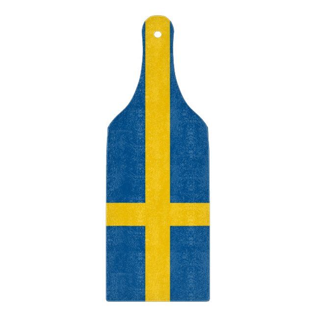 Paddel aus Glas mit schwedischer Flagge Schneidebrett (Vorderseite)