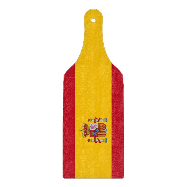 Paddel aus Glas mit spanischer Flagge Schneidebrett (Vorderseite)