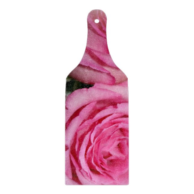 Paddel aus rosa Rosenglas Schneidebrett (Vorderseite)