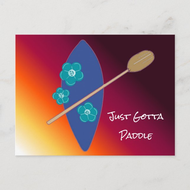 Paddel-Boarding Postkarte (Vorderseite)