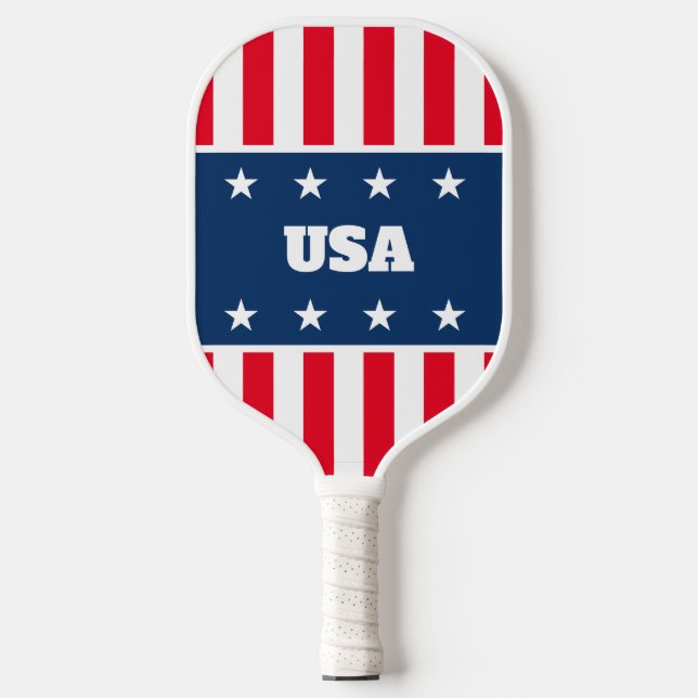 Paddel der Patriotischen Amerikanischen Flagge Pickleball Schläger (Vorderseite)
