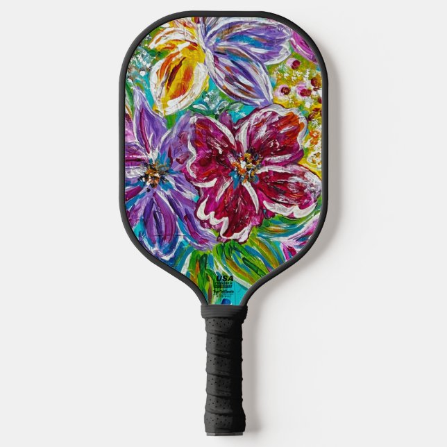 Paddel floral Pickleball Pickleball Schläger (Vorderseite)