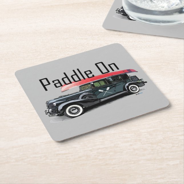 Paddel für klassische Autos - quadratischer Unters Rechteckiger Pappuntersetzer (angewinkelt)