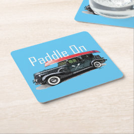 Paddel für klassische Autos - quadratischer Unters Rechteckiger Pappuntersetzer