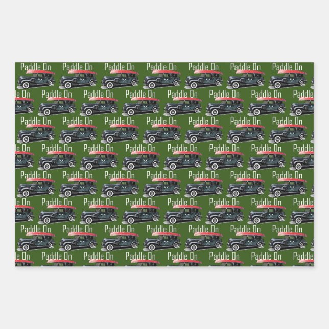 Paddel für klassische Fahrzeugkonstruktion - Papie Geschenkpapier Set (Vorderseite)