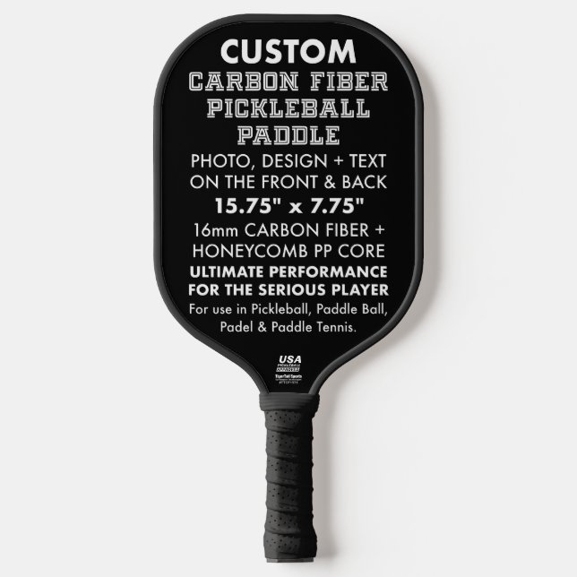 Paddel für Personalisiertes Carbon Fiber Paddlebal Pickleball Schläger (Vorderseite)