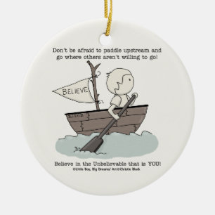 Paddel gegen den Strom Keramik Ornament