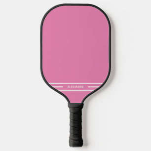 Paddel in Rosa und Weißem Pickleball mit Name Schläger