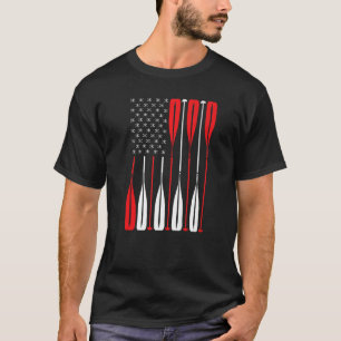 Paddel Kayak USA Flagge Brett Amerikanisches Kanuf T-Shirt