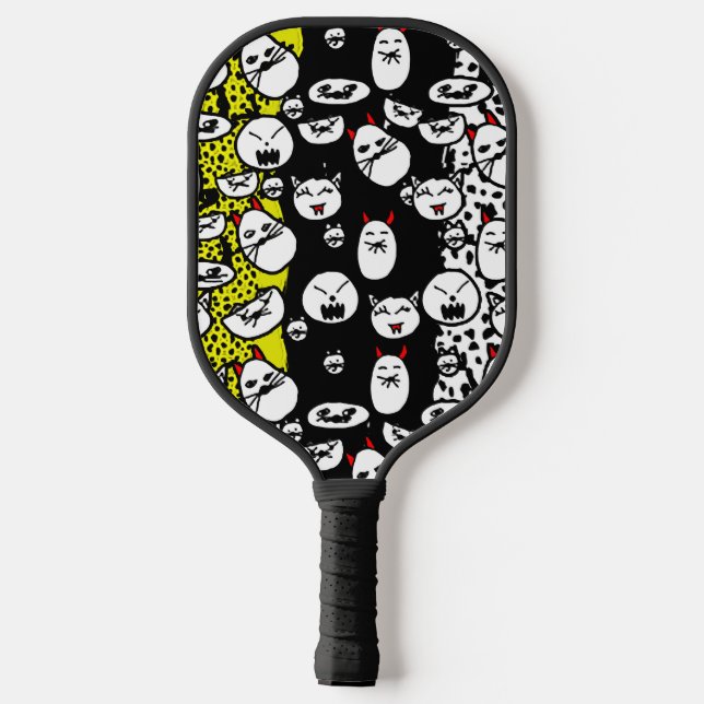 Paddel mit bösen Katzen Pickleball Schläger (Rückseite)
