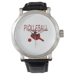 Paddel mit Paddel und Ball rot Armbanduhr