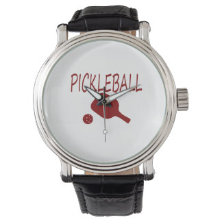 Paddel mit Paddel und Ball rot Armbanduhr
