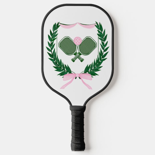 Paddel mit rosa und grünem Pickleball Schläger (Vorderseite)
