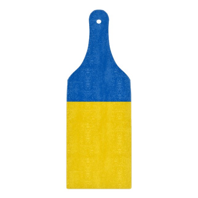 Paddel mit ukrainischer Flagge Schneidebrett (Vorderseite)