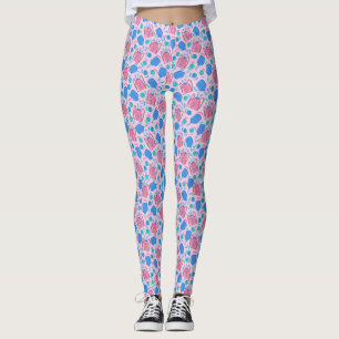 Paddel und Bälle aus Pickleball rosa Muster Leggings