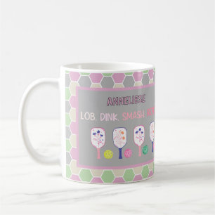 Paddel und Pastell Personalisiert Pickleball Kaffeetasse