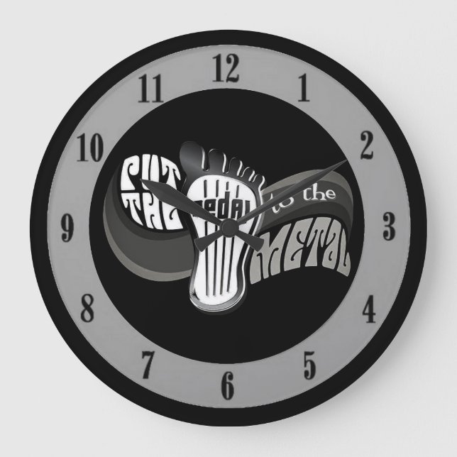 Paddel zum Metall Große Wanduhr (Vorderseite)
