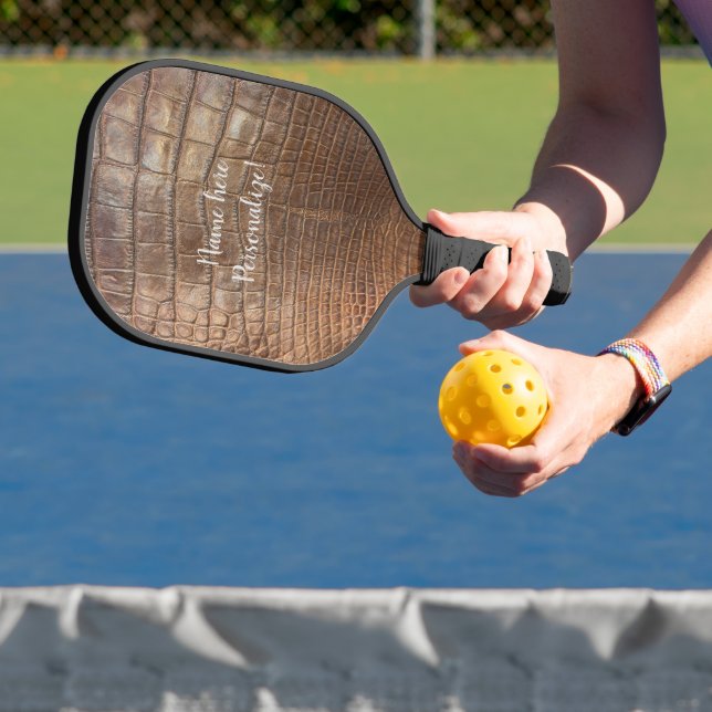 Paddelalligatorbraun für Sie personalisieren Pickleball Schläger (InSitu)