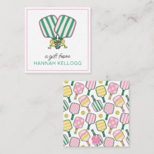 Paddelgeschenk für Preppy Pink Green & Yellow Pick Mitteilungskarte