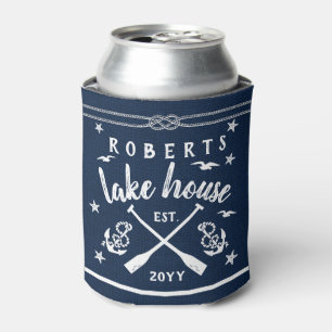 Paddeln des Lake House Anker Custom Navy Striping Dosenkühler
