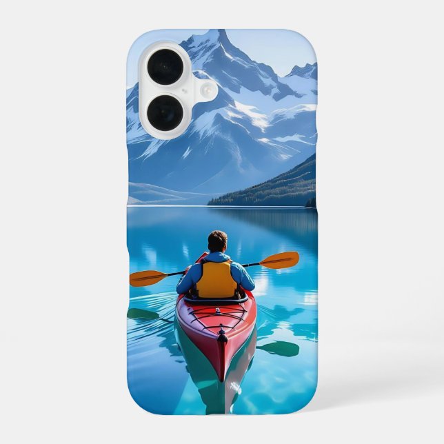 Paddeln in den Bergen Personalisiert iPhone 16 Hülle (Rückseite)