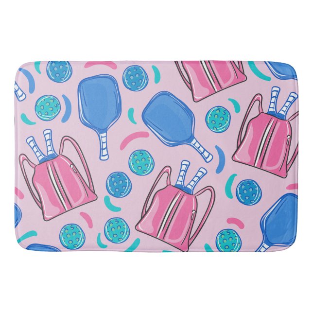Paddeln und Bälle in Rosa Badematte (Vorderseite)