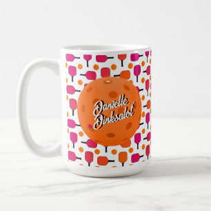 Paddelpaddel in Rosa und Orange Personalisiert Kaffeetasse