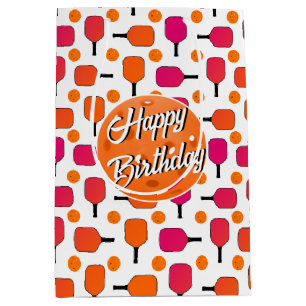 Paddelpaddel in Rosa und Orange Personalisiert Mittlere Geschenktüte