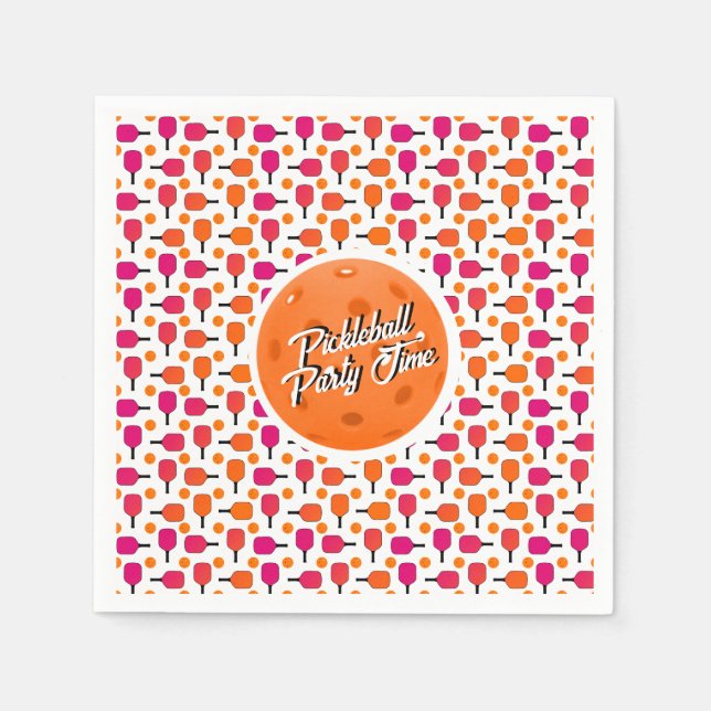 Paddelpaddel in Rosa und Orange Personalisiert Serviette (Vorderseite)