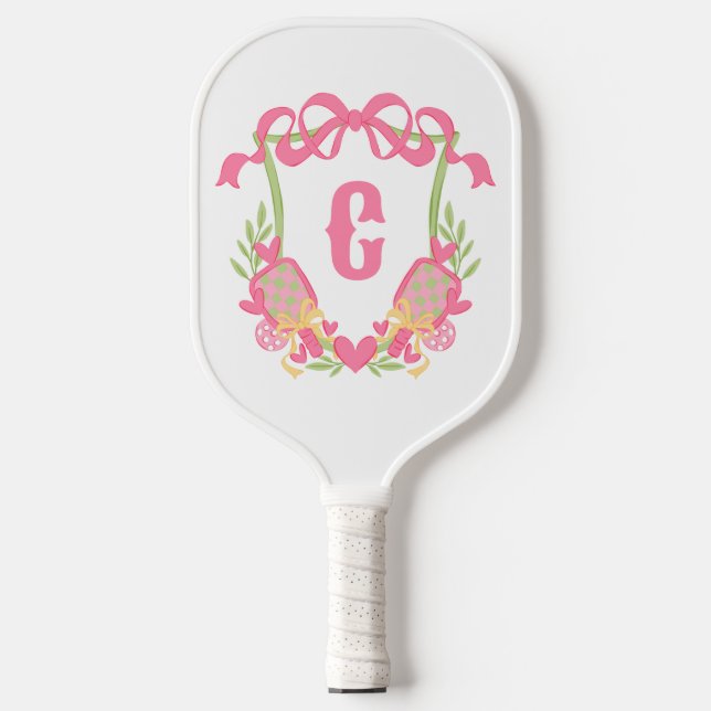 Paddelpaddel Monogram Wappen Pickleball Schläger (Vorderseite)