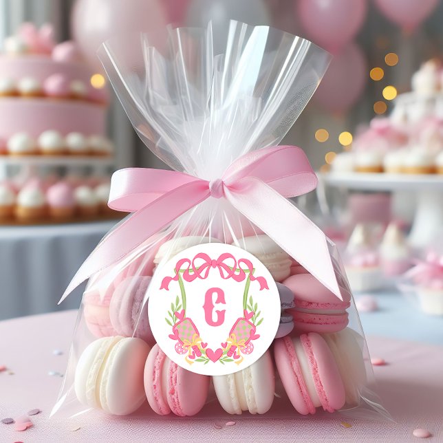 Paddelpaddel Monogram Wappen Runder Aufkleber (Von Creator hochgeladen)