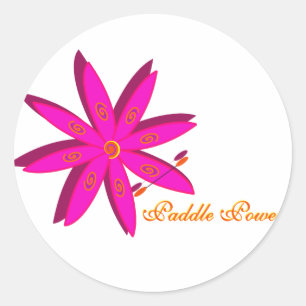 PaddelPower (rosa) Runder Aufkleber