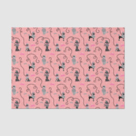 Paddelrock Retro Hunde Pink und Schwarzer 50er Mus Seidenpapier