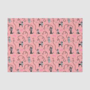 Paddelrock Retro Hunde Pink und Schwarzer 50er Mus Seidenpapier