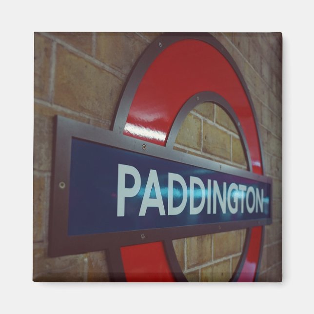 Paddington Station London Metrozeichen Magnet (Vorne)