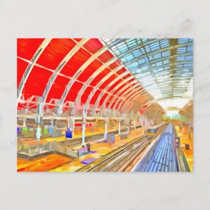 Paddington Station London Pop Art Postcard Postkarte
