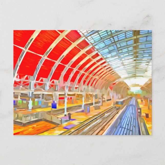 Paddington Station London Pop Art Postcard Postkarte (Vorderseite)